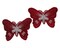 3"x 2 1/4" Burgundy / Silver Embroidery Heat Transfer Iron On Butterfly Patch Pack of 72